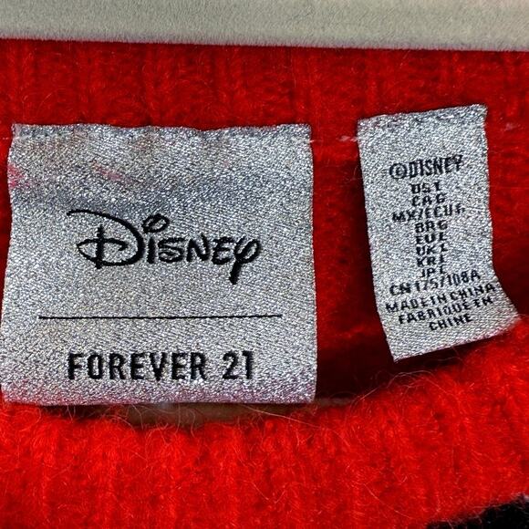 Disney x Forever 21 Striped Mickey Mouse Sweater Mens Size Large Mohair look Men - Picture 2 of 5